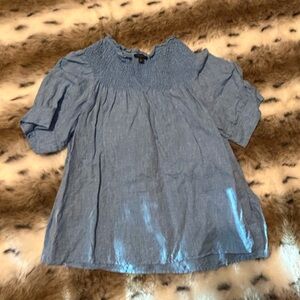 Talbots Light Blue Textured Top